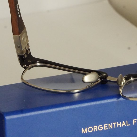 New MORGENTHAL FREDERICS Charlie natural Wood  titanium Eyeglasses   $1300 - Picture 8 of 11